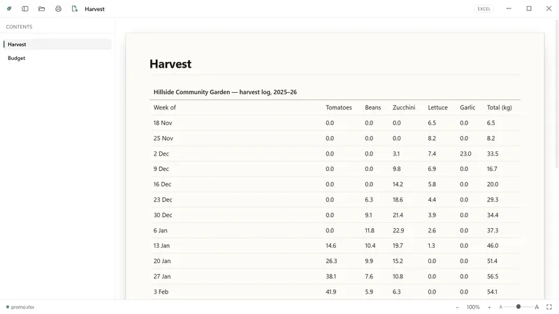 An Excel workbook with its sheets in the sidebar.